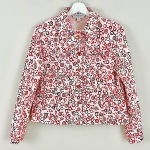 St. John Sport Dot Print Stretch Jean Jacket